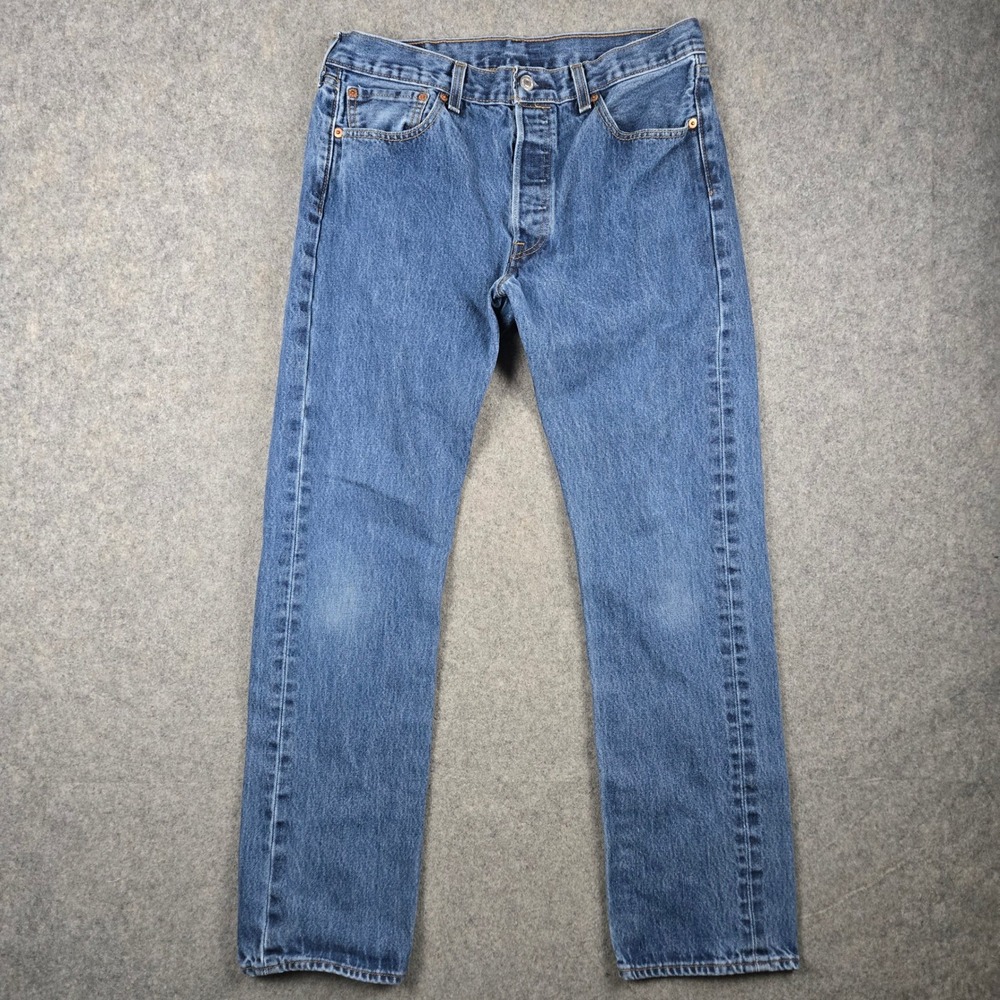 Levi's 501 Jeans Mens 33x32 Blue Button Fly Original Fit Straight Leg Denim